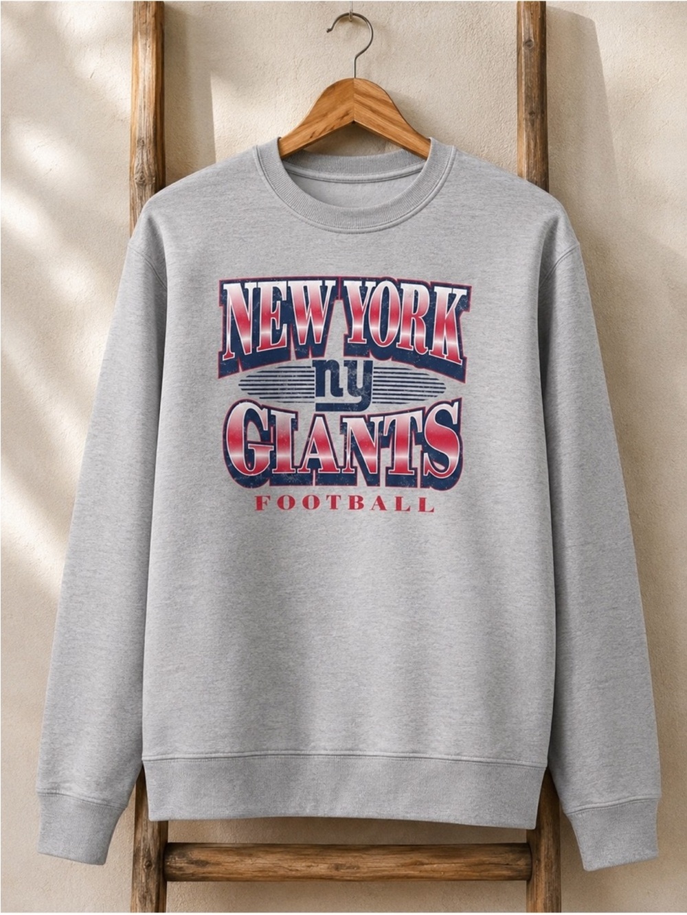 New York Giants Fanatics Chance Throwback Fleece Pullover Sweatshirt Gray Medium